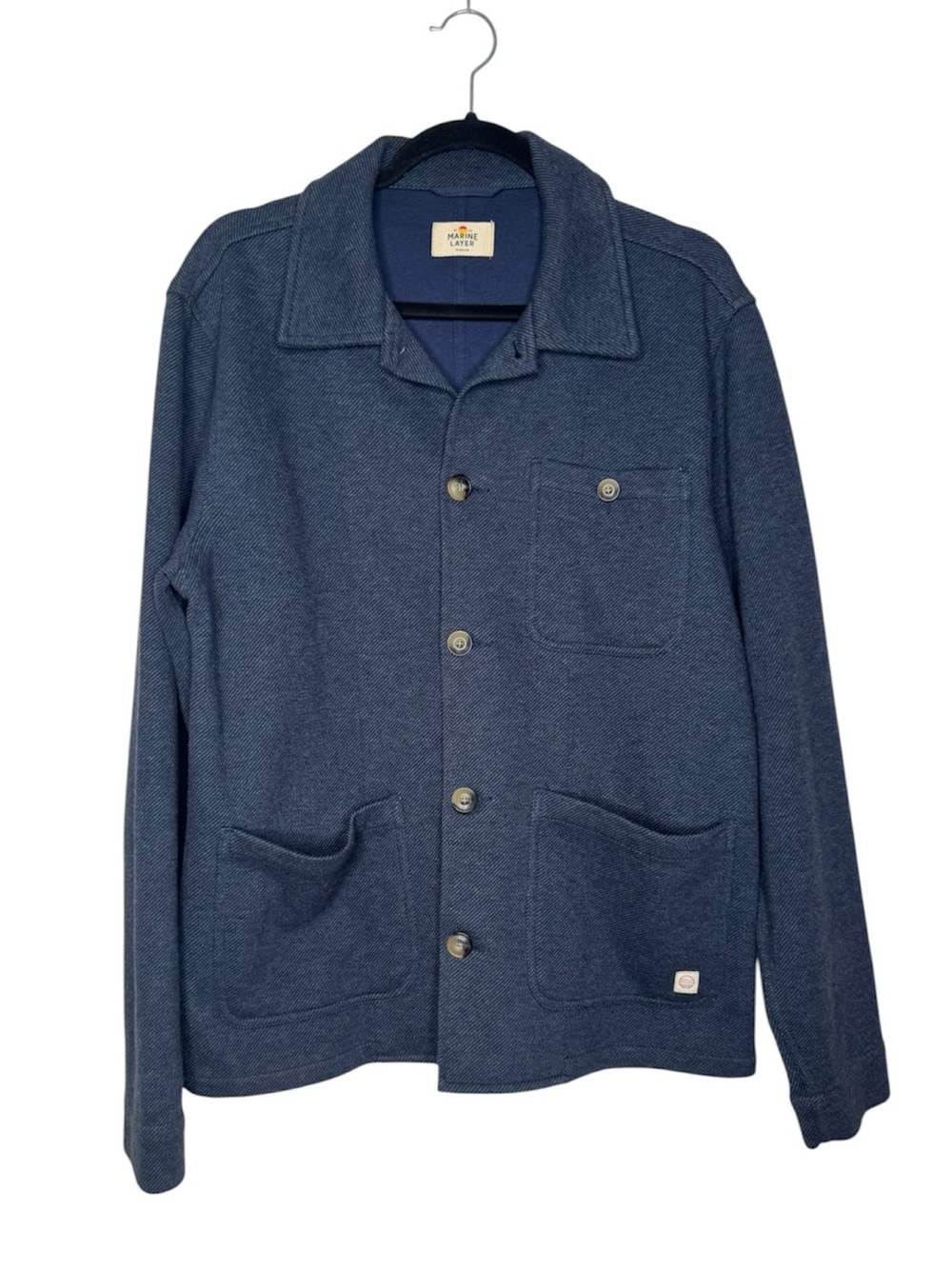 Marine Layer Men's Textured Indigo Knit coat jacket preppy academia nautical